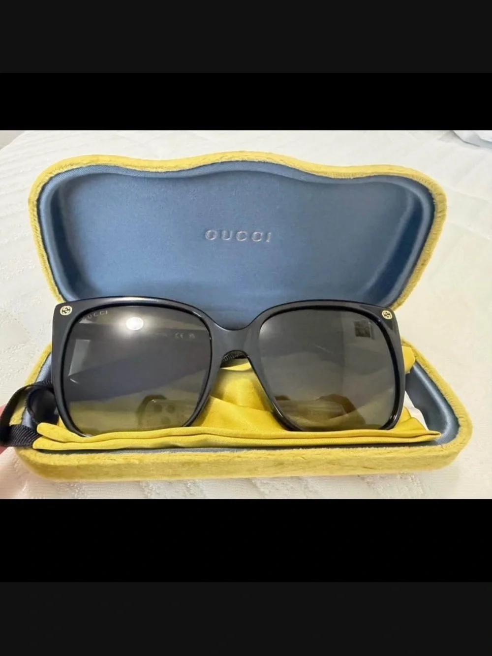 Gucci Black Square Gradient Lens Sunglasses